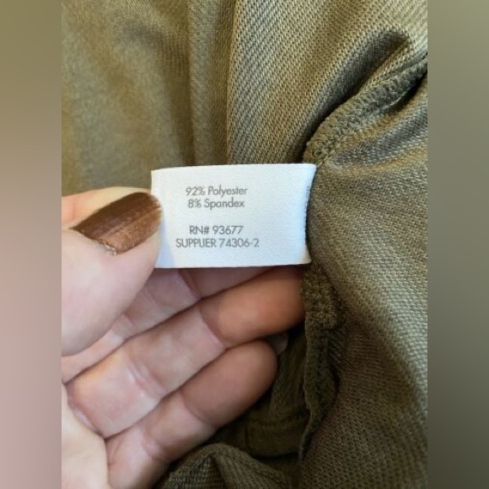 Olive green men lightweight polyester pullover men shirt size m - Picture 3 of 8